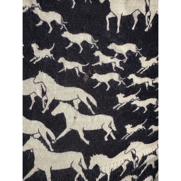 *FIRM* Tory Burch Wool Horse Equestrian Print Big Button Cardigan Small READ - Picture 8 of 8